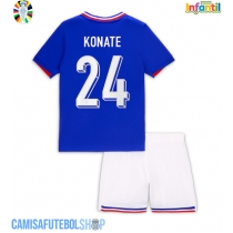 Camisa de time de futebol França Ibrahima Konate #24 Replicas 1º Equipamento Infantil Europeu 2024 Manga Curta (+ Calças curtas)
